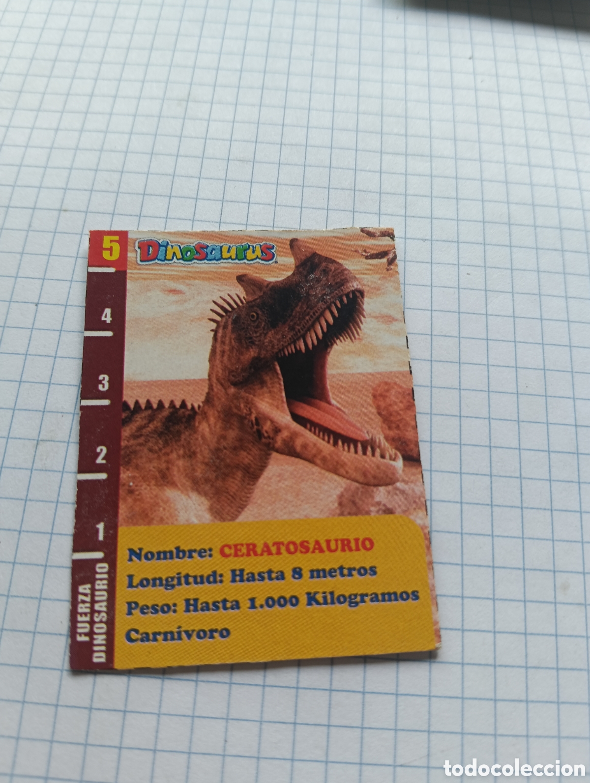 Trading Cards: Carta de cart&oacute;n Ceratosaurio Galletas Dinosaurus