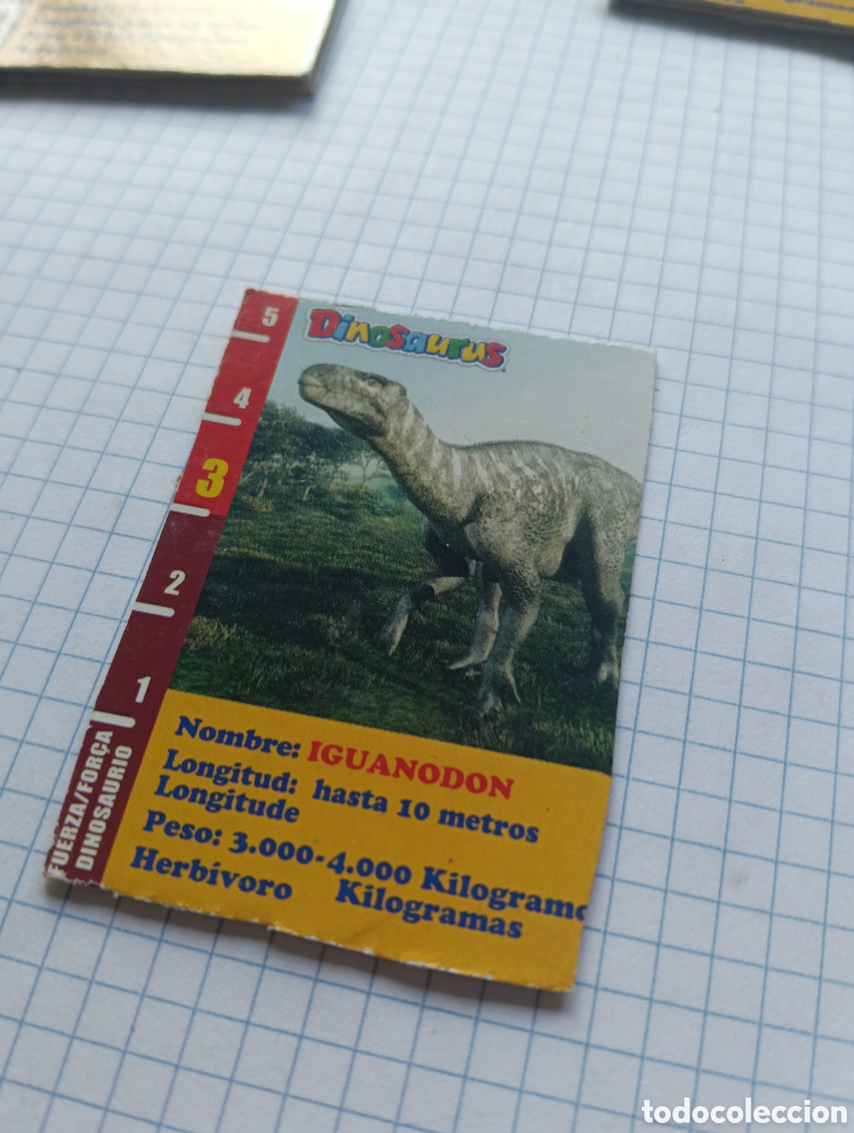 Trading Cards: Carta de cart&oacute;n Iguanodon galletas dinosaurus