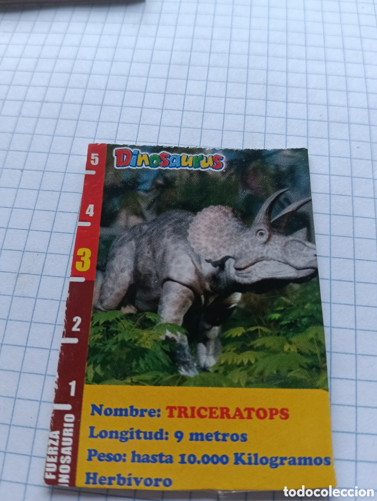 Trading Cards: Carta de cart&oacute;n Triceratops Galletas Dinosaurus