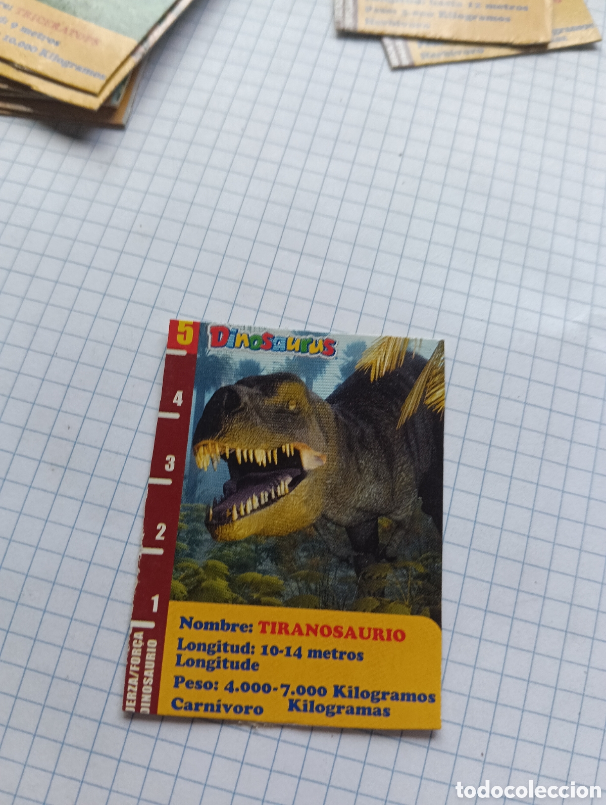 Trading Cards: Tarjeta de cart&oacute;n Tiranosaurio galletas dinosaurus