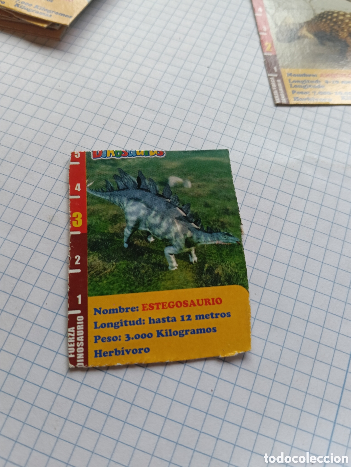 Trading Cards: Carta de cart&oacute;n Estegosaurio Galletas Dinosaurus
