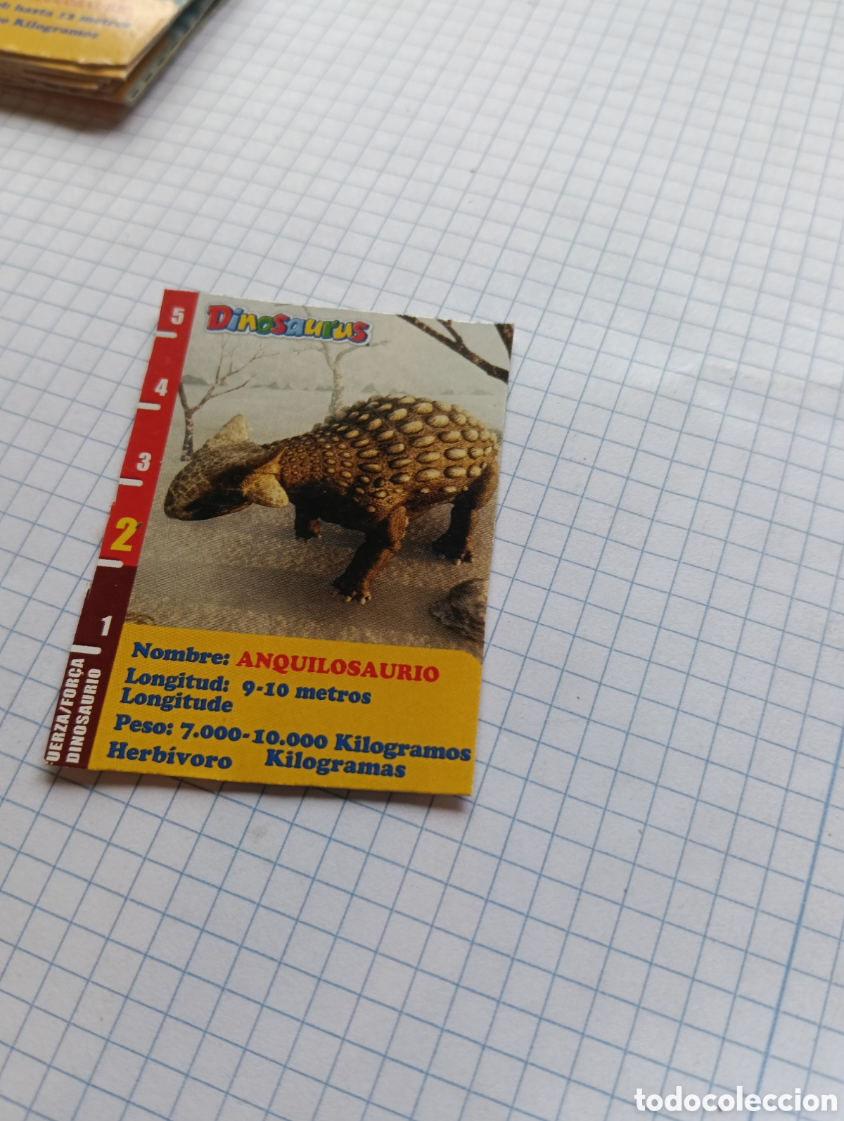Trading Cards: Carta de cart&oacute;n Anquilosaurio galletas dinosaurus