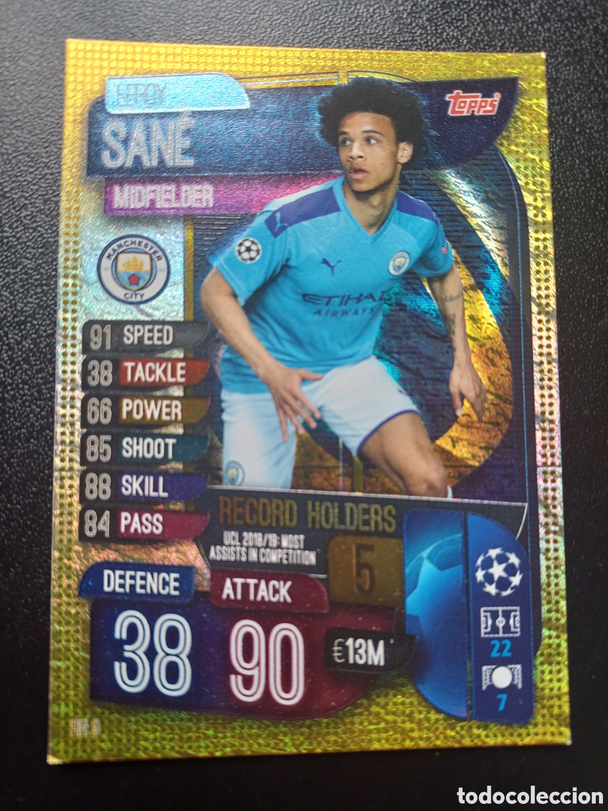 Trading Cards: #RH3 LEREOY SANE MANCHESTER CITY RECORD HOLDERS TOPPS MATCH ATTAX 2019/20