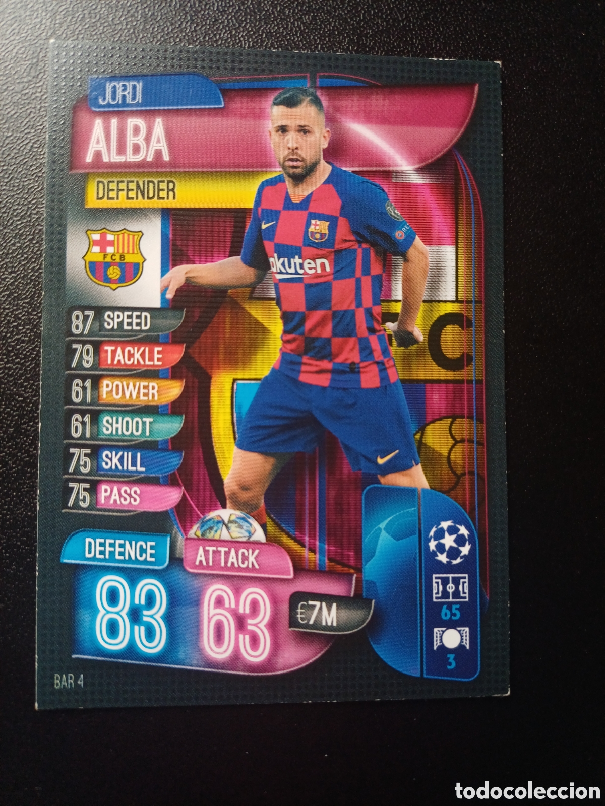 Trading Cards: #BAR4 JORDI ALBA FC BARCELONA TOPPS MATCH ATTAX 2019/20