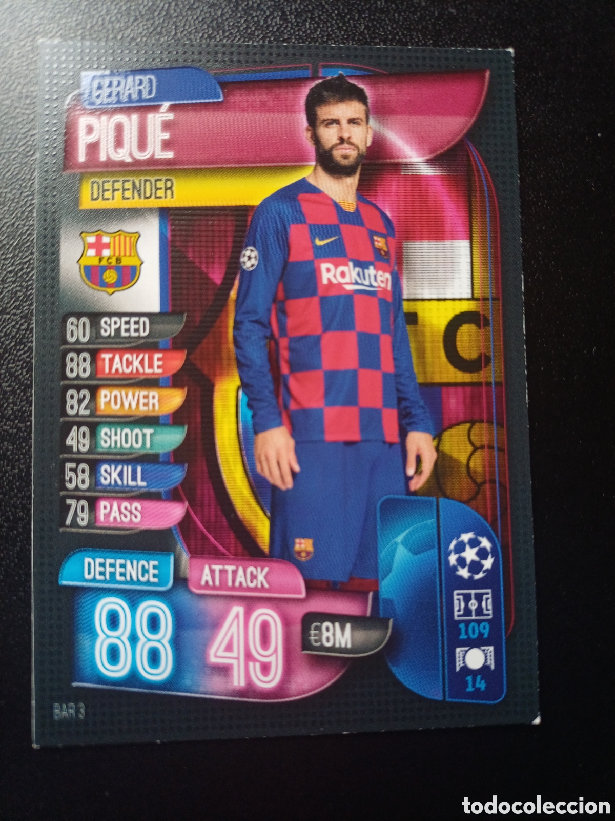 Trading Cards: #BAR3 GERARD PIQUE FC BARCELONA TOPPS MATCH ATTAX 2019/20