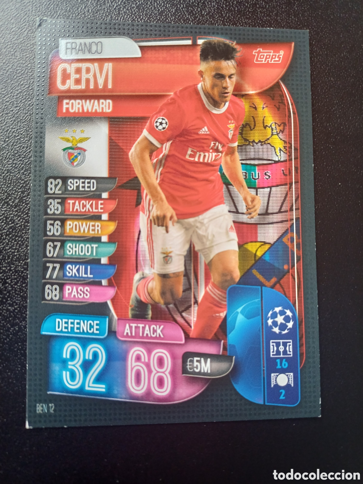Trading Cards: #BEN12 FRANCO CERVI SL BENFICA TOPPS MATCH ATTAX 2019/20