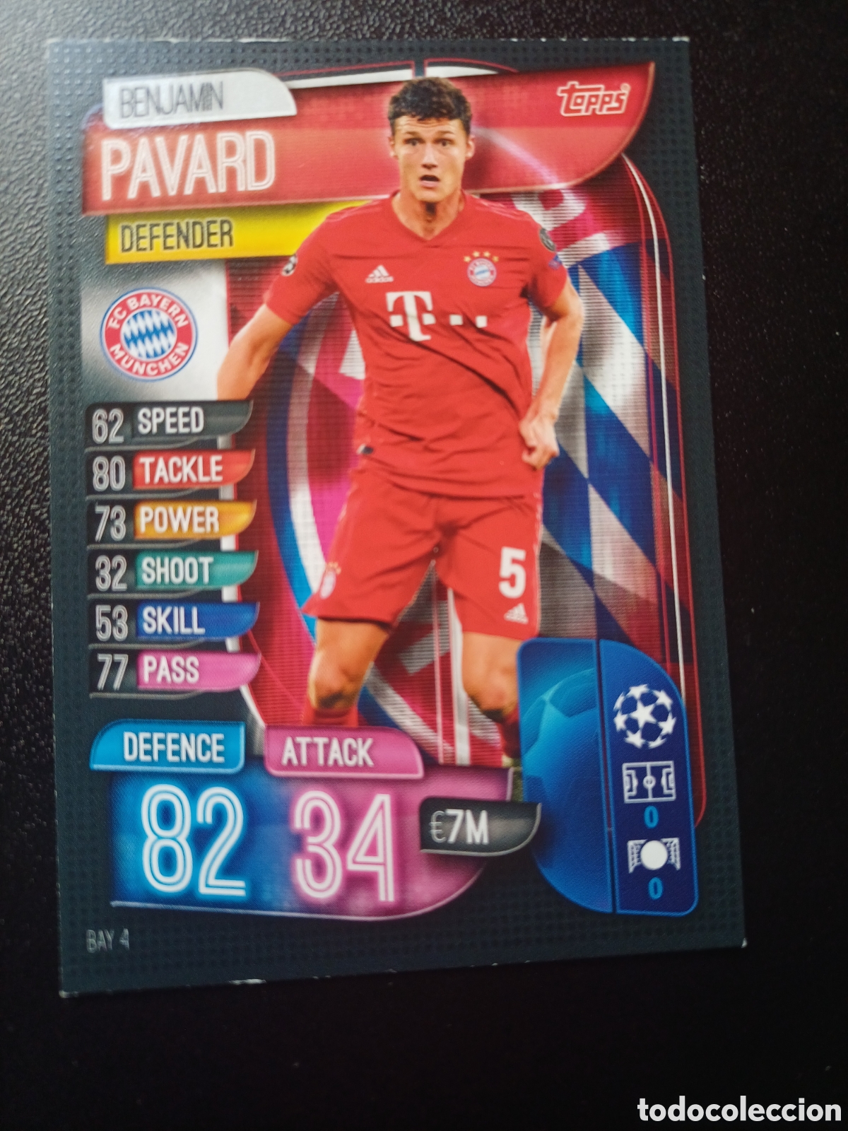 Trading Cards: #BAY4 BENJAMON PAVARD FC BAYERN MUNCHEN TOPPS MATCH ATTAX 2019/20