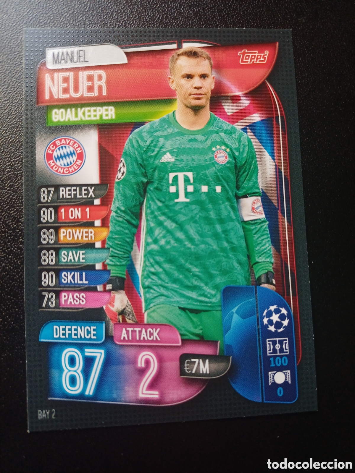 Trading Cards: #BAY2 MANUEL NEUER FC BAYERN MUNCHEN TOPPS MATCH ATTAX 2019/20