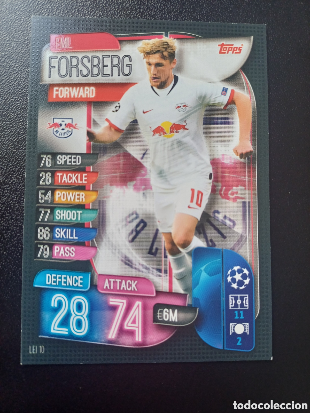 Cartas Colecion&aacute;veis: #LEI10 EMIL FORSBERG RB LEIPZIG TOPPS MATCH ATTAX 2019/20