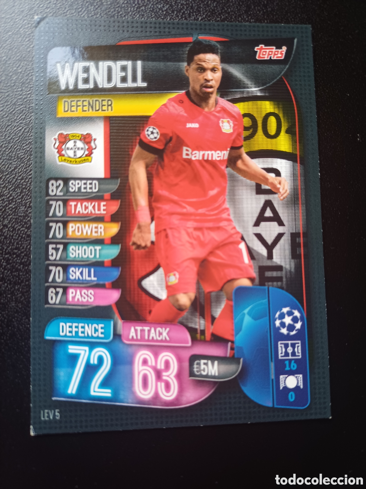 Trading Cards: #LEV5 WENDELL BAYER 04 LEVERKUSEN TOPPS MATCH ATTAX 2019/20