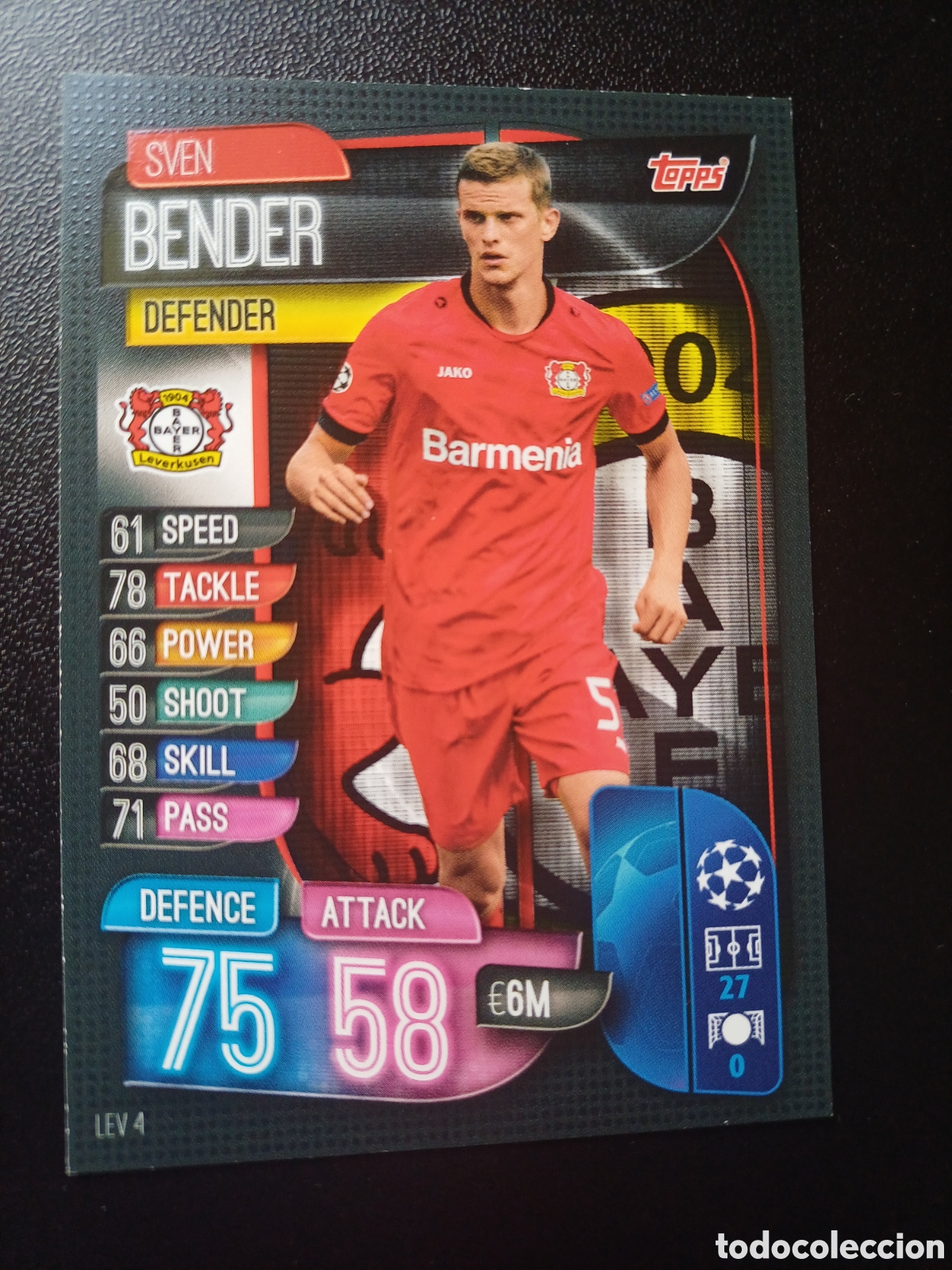 Cartes &agrave; &Eacute;changer: #LEV4 SVEN BENDER BAYER 04 LEVERKUSEN TOPPS MATCH ATTAX 2019/20