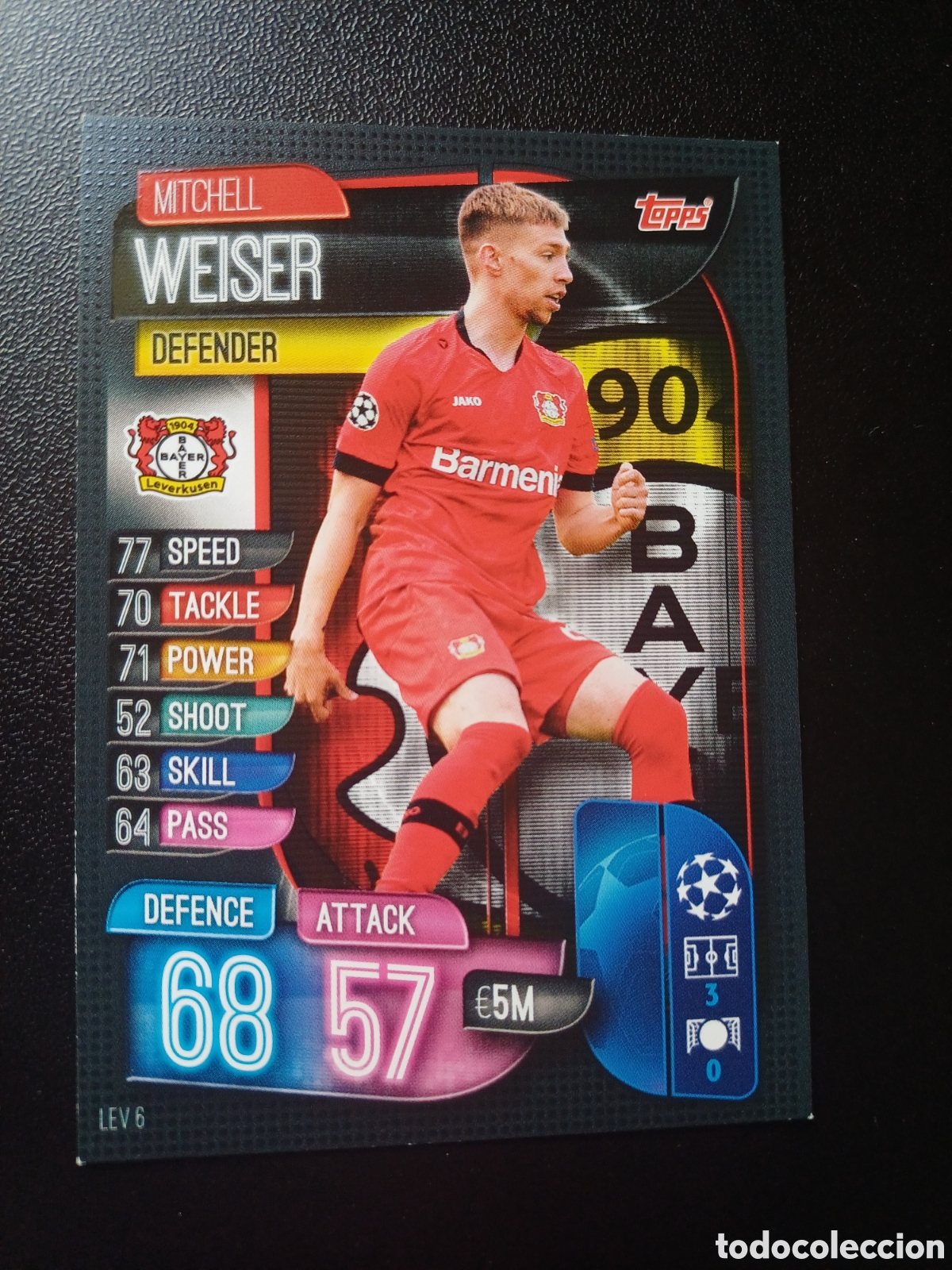 Cartes &agrave; &Eacute;changer: #LEV6 MITCHELL WEISER BAYER 04 LEVERKUSEN TOPPS MATCH ATTAX 2019/20