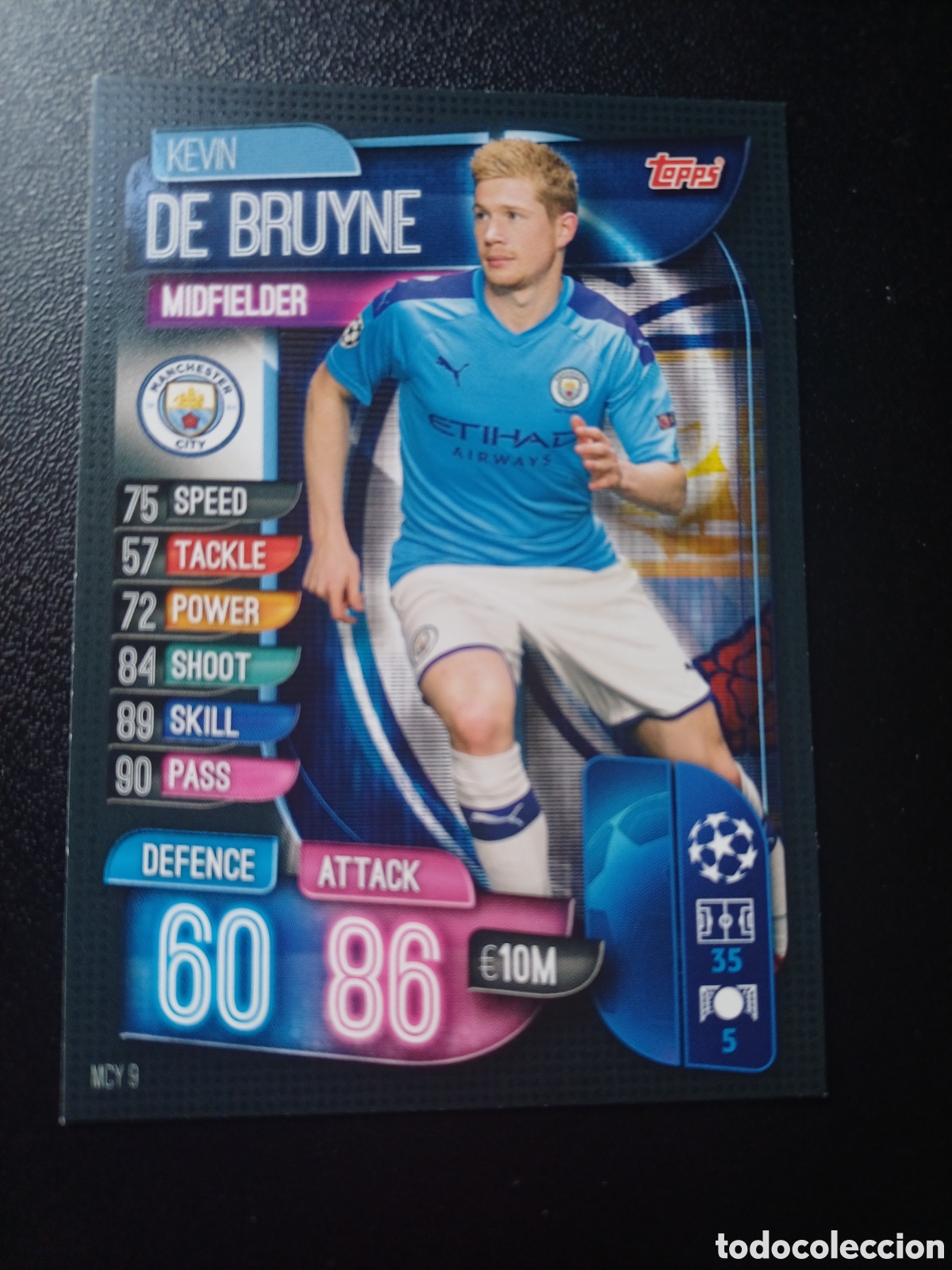 Cartes &agrave; &Eacute;changer: #MCY9 KEVIN DE BRUYNE MANCHESTER CITY FC TOPPS MATCH ATTAX 2019/20
