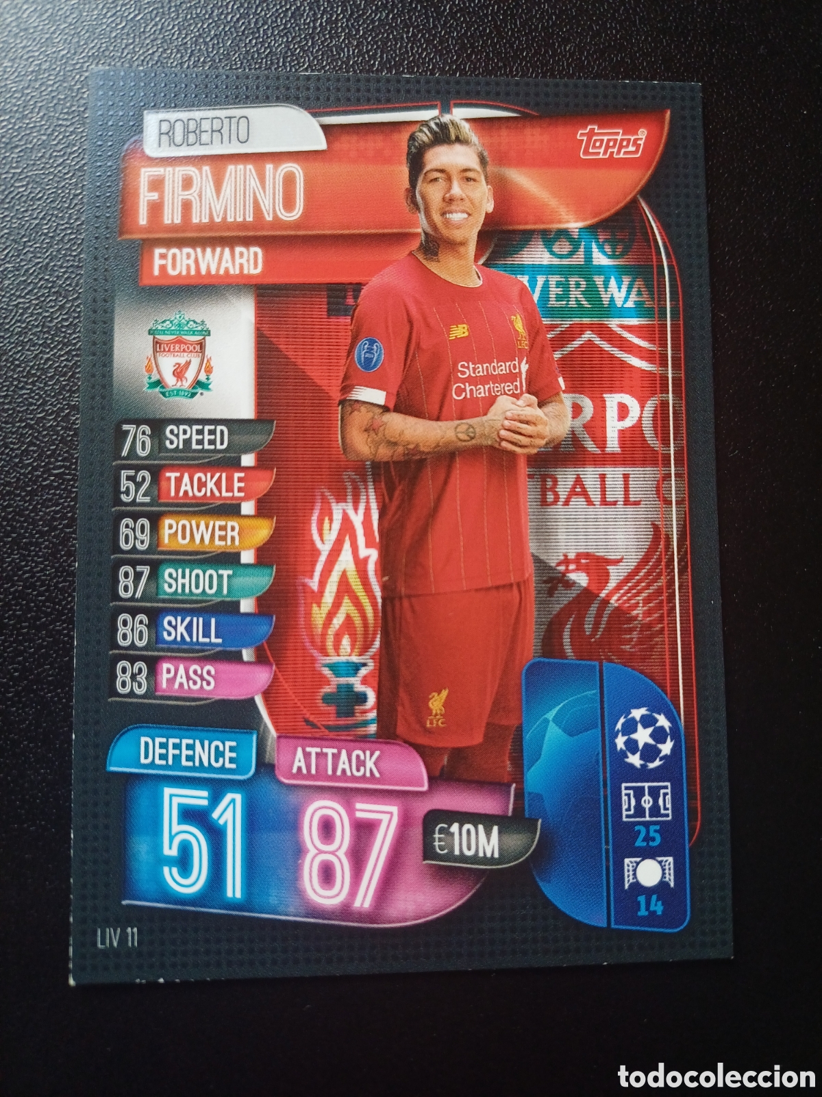 Cartes &agrave; &Eacute;changer: #LIV11 ROBERTO FIRMINO LIVERPOOL FC TOPPS MATCH ATTAX 2019/20