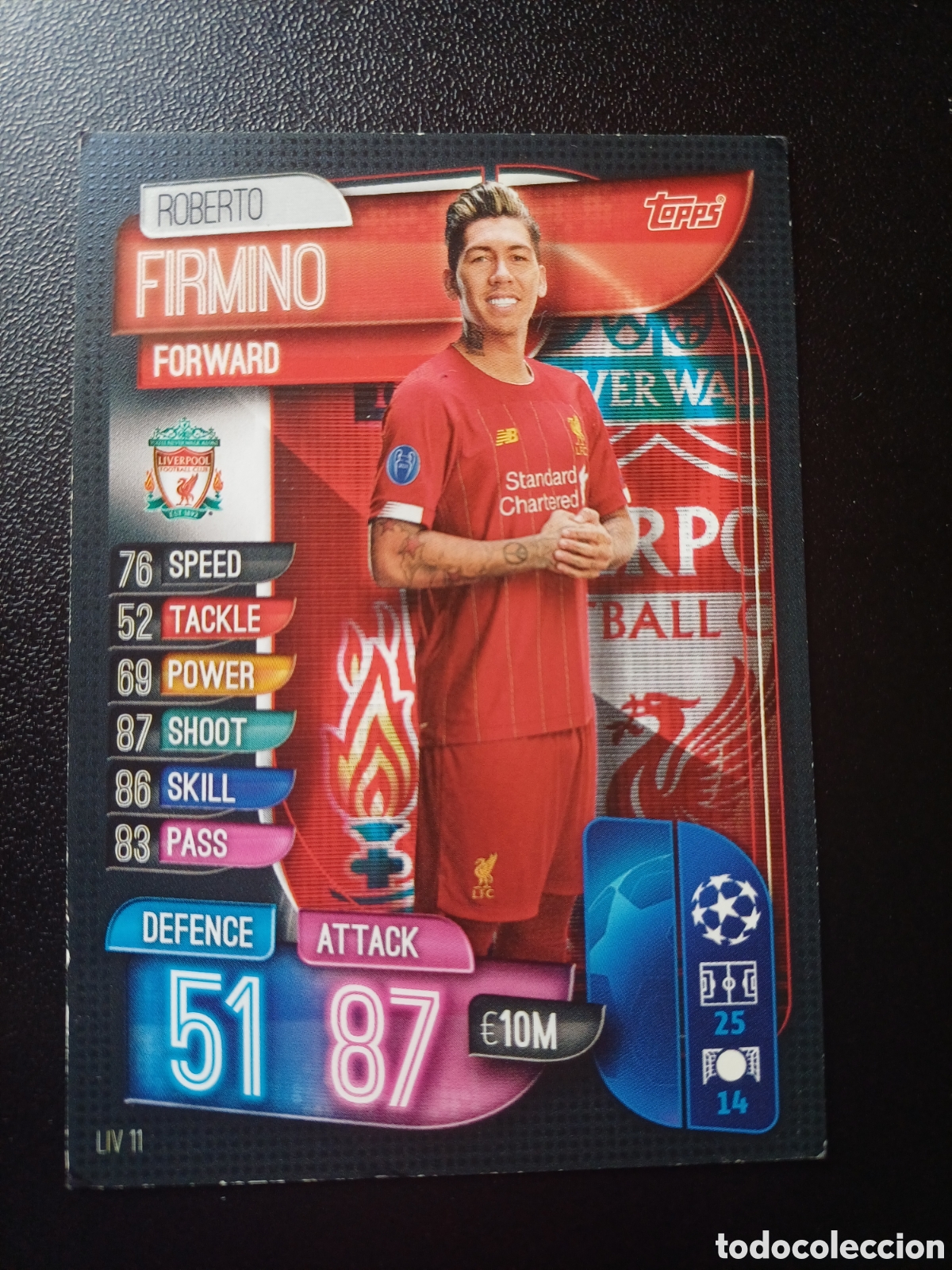 Cartes &agrave; &Eacute;changer: #LIV11 ROBERTO FIRMINO LIVERPOOL FC TOPPS MATCH ATTAX 2019/20