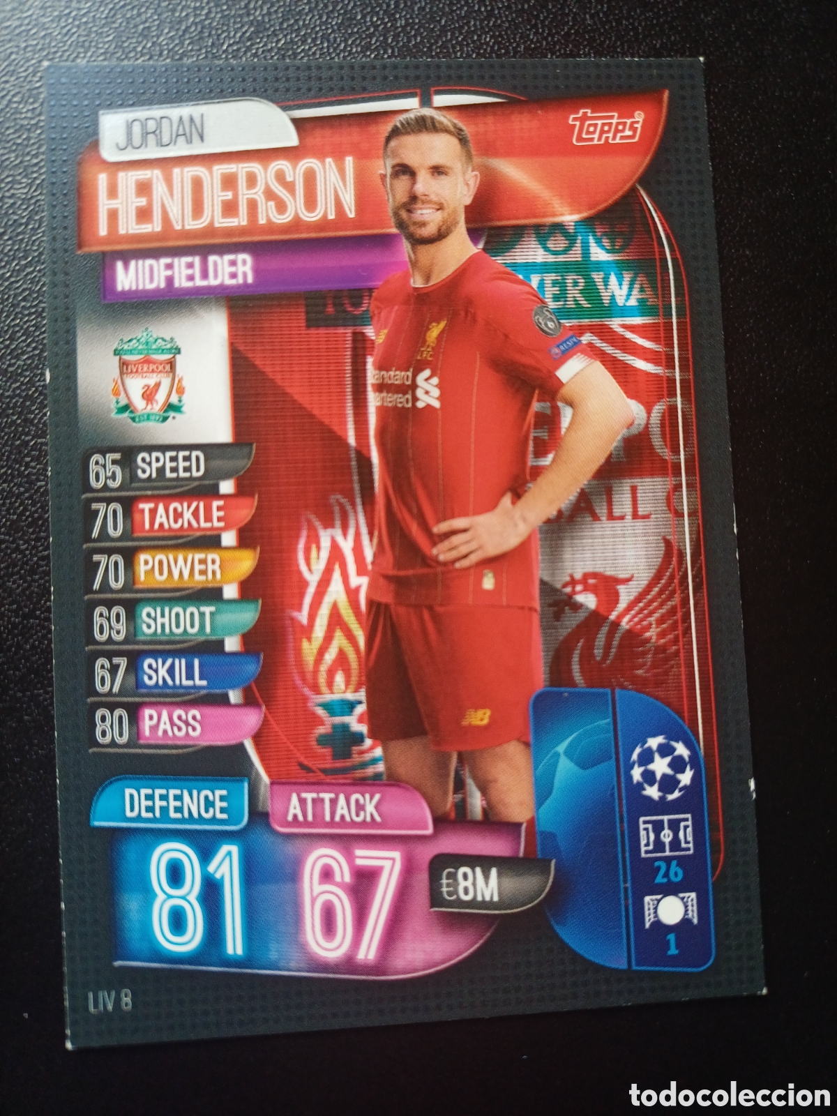 Cartes &agrave; &Eacute;changer: #LIV8 JORDAN HENDERSON LIVERPOOL FC TOPPS MATCH ATTAX 2019/20