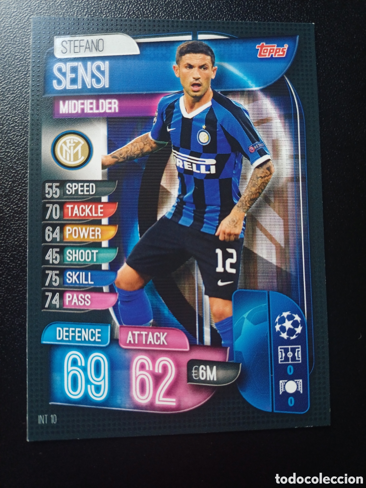 Trading Cards: #INT10 STEFANO SENSI FC INTERNAZIONALE MILANO TOPPS MATCH ATTAX 2019/20