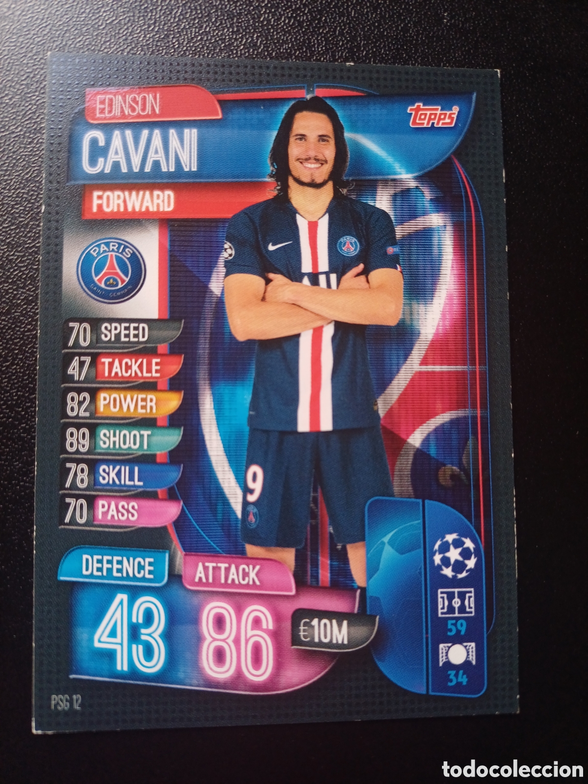 Trading Cards: #PSG12 EDINSON CAVANI PARIS SAINT-GERMAIN TOPPS MATCH ATTAX 2019/20