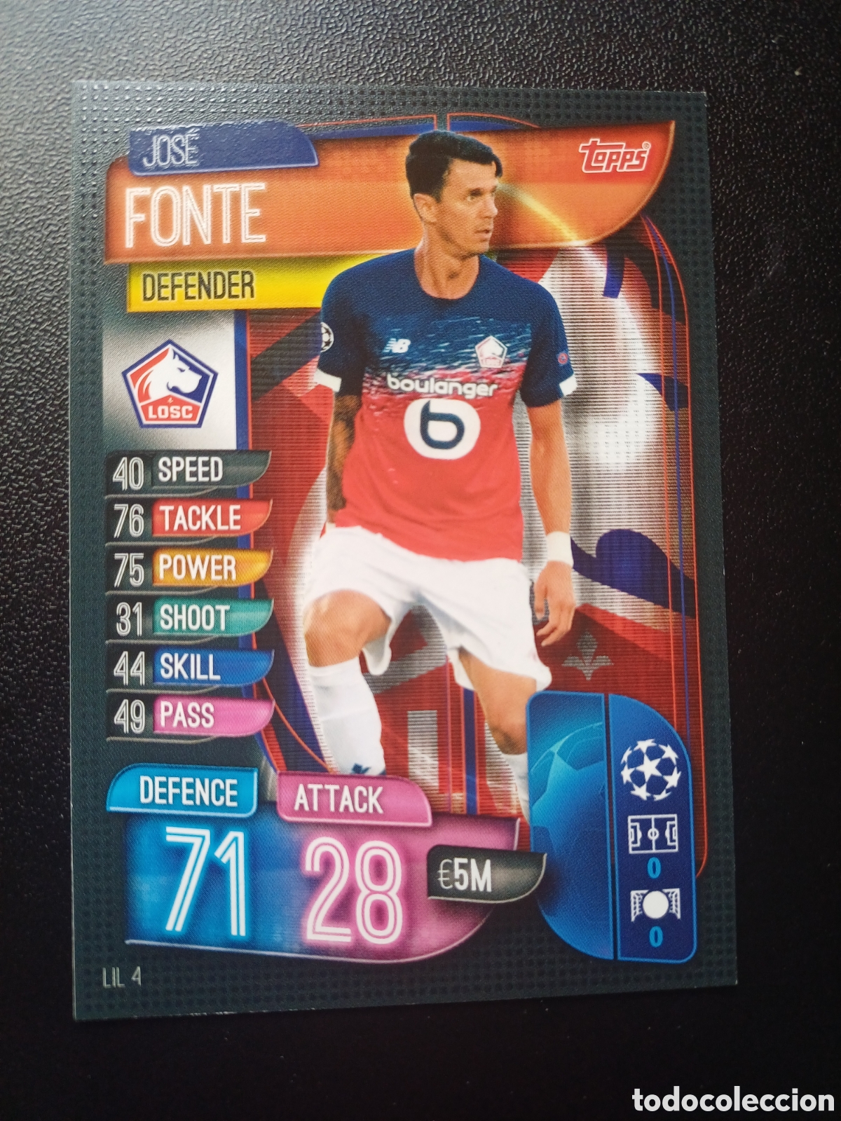 Sammelkarten: #LIL4 JOSE FONTE LOSC LILLE TOPPS MATCH ATTAX 2019/20