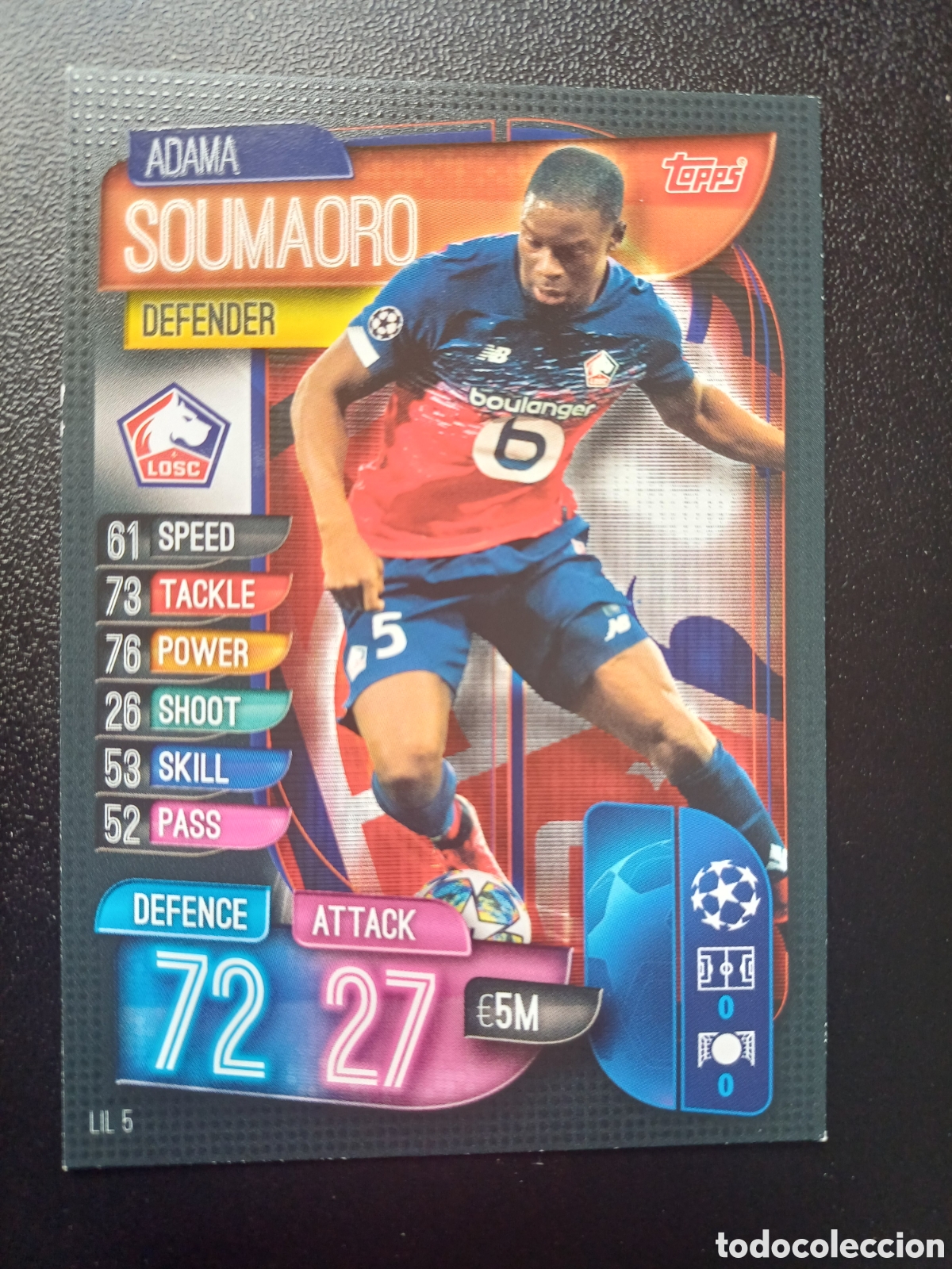 Trading Cards: #LIL5 ADAMA SOUMAORO LOSC LILLE TOPPS MATCH ATTAX 2019/20