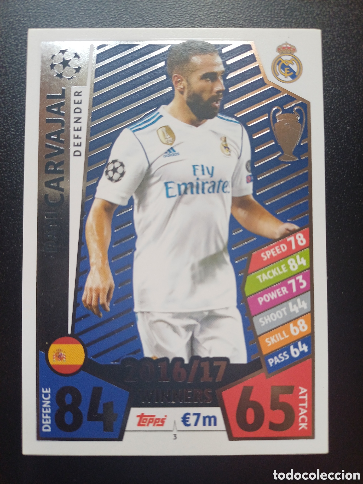 Trading Cards: #003 DANI CARVAJAL REAL MADRID CF TOPPS MATCH ATTAX 2017/18