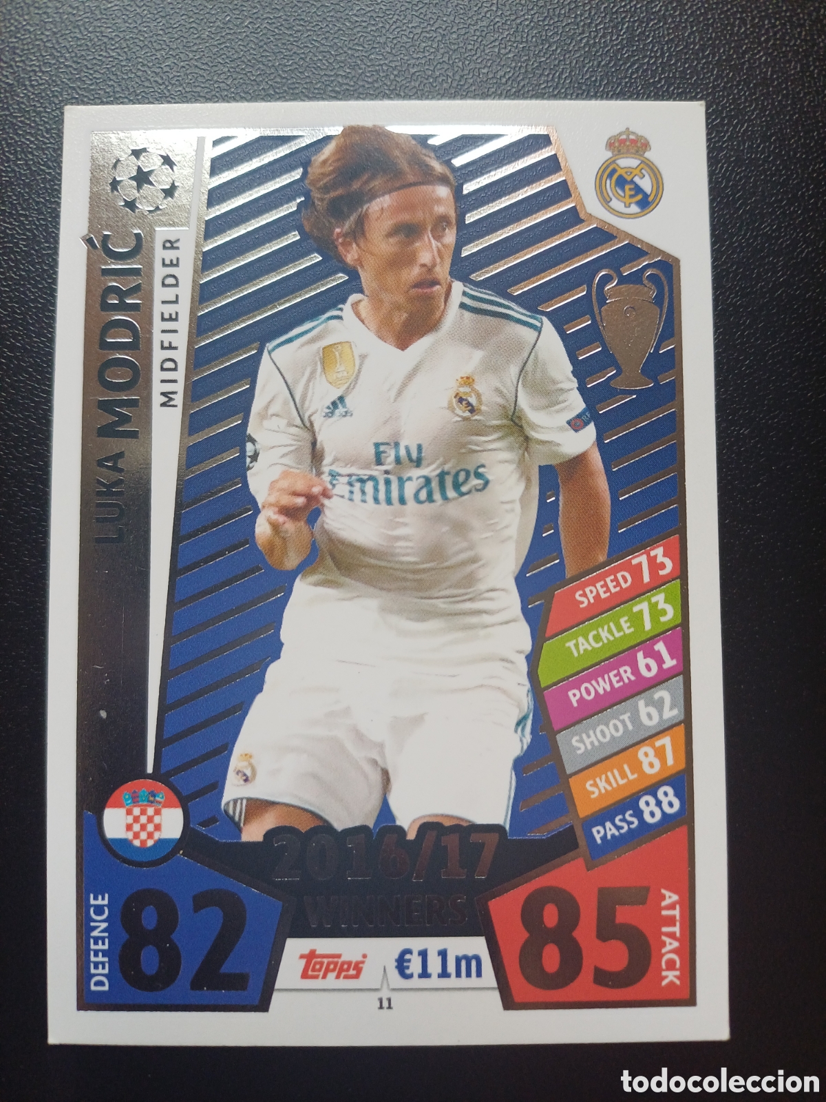 Trading Cards: #011 LUKA MODRIC REAL MADRID CF TOPPS MATCH ATTAX 2017/18