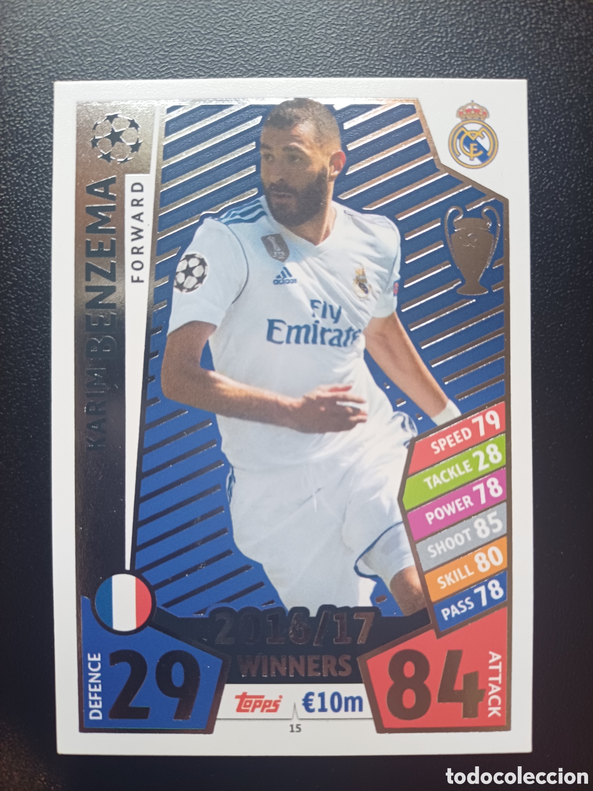 Trading Cards: #015 KARIM BENZEMA REAL MADRID CF TOPPS MATCH ATTAX 2017/18