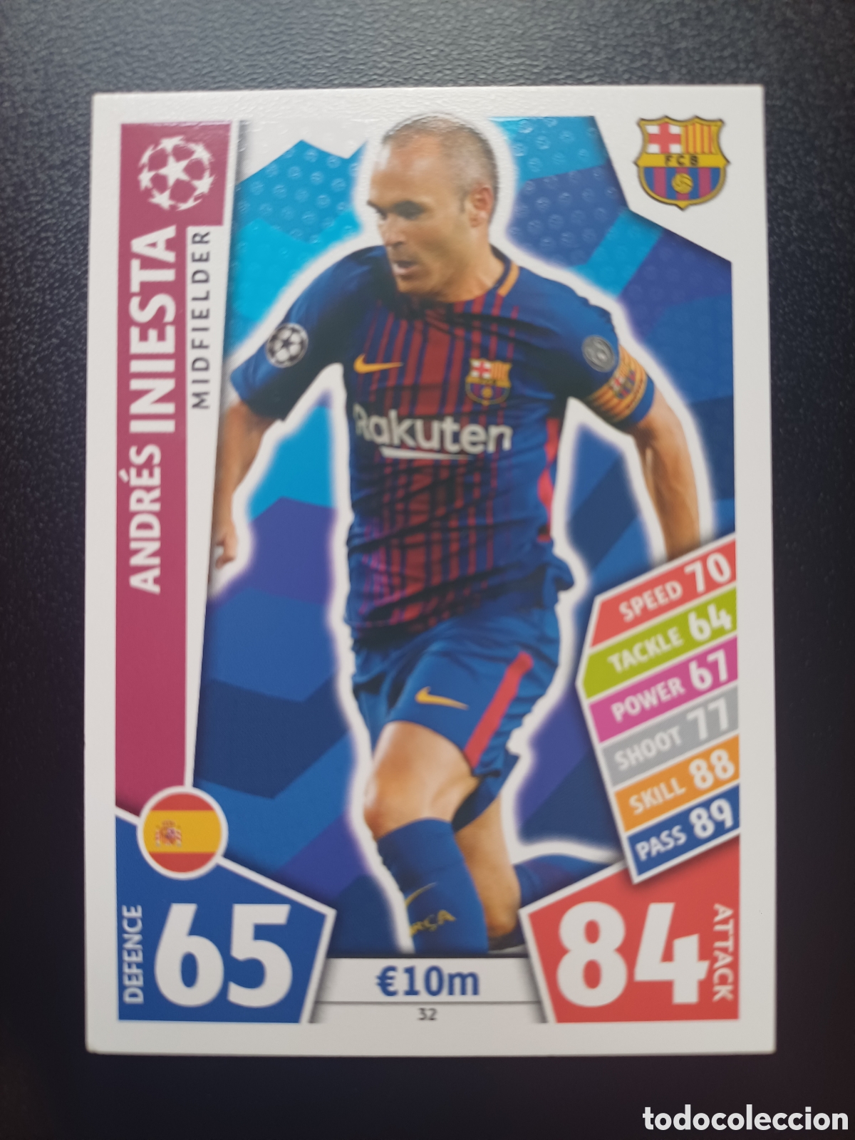 Trading Cards: #032 ANDRES INIESTA FC BARCELONA TOPPS MATCH ATTAX 2017/18