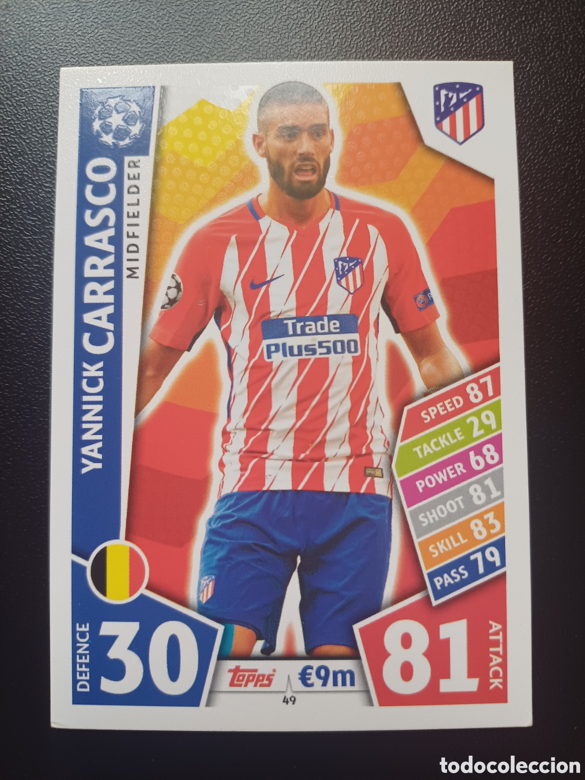 Trading Cards: #049 YANNICK CARRASCO ATLETICO DE MADRID TOPPS MATCH ATTAX 2017/18