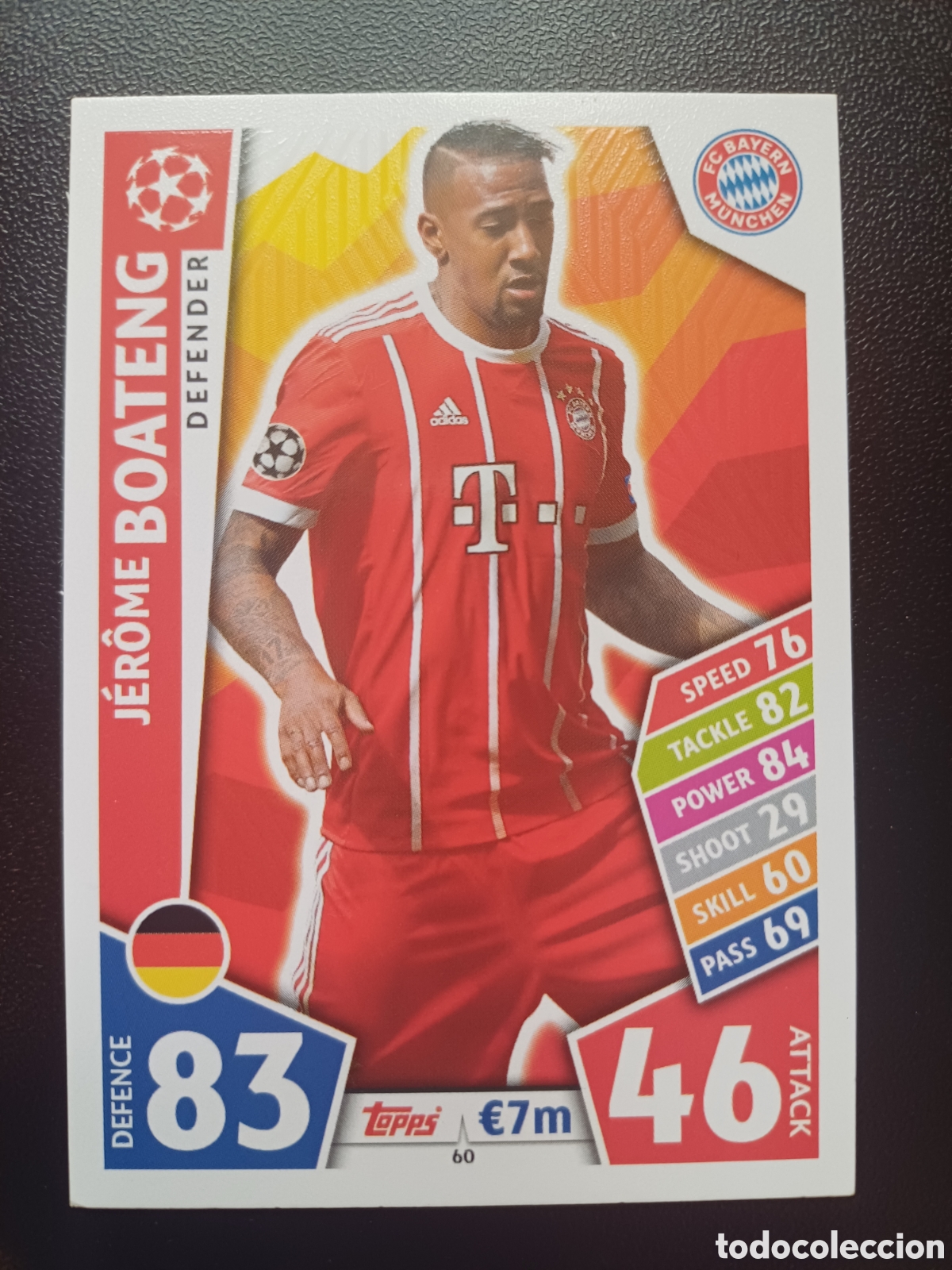 Trading Cards: #060 JEROME BOATENG FC BAYERN MUNCHEN TOPPS MATCH ATTAX 2017/18