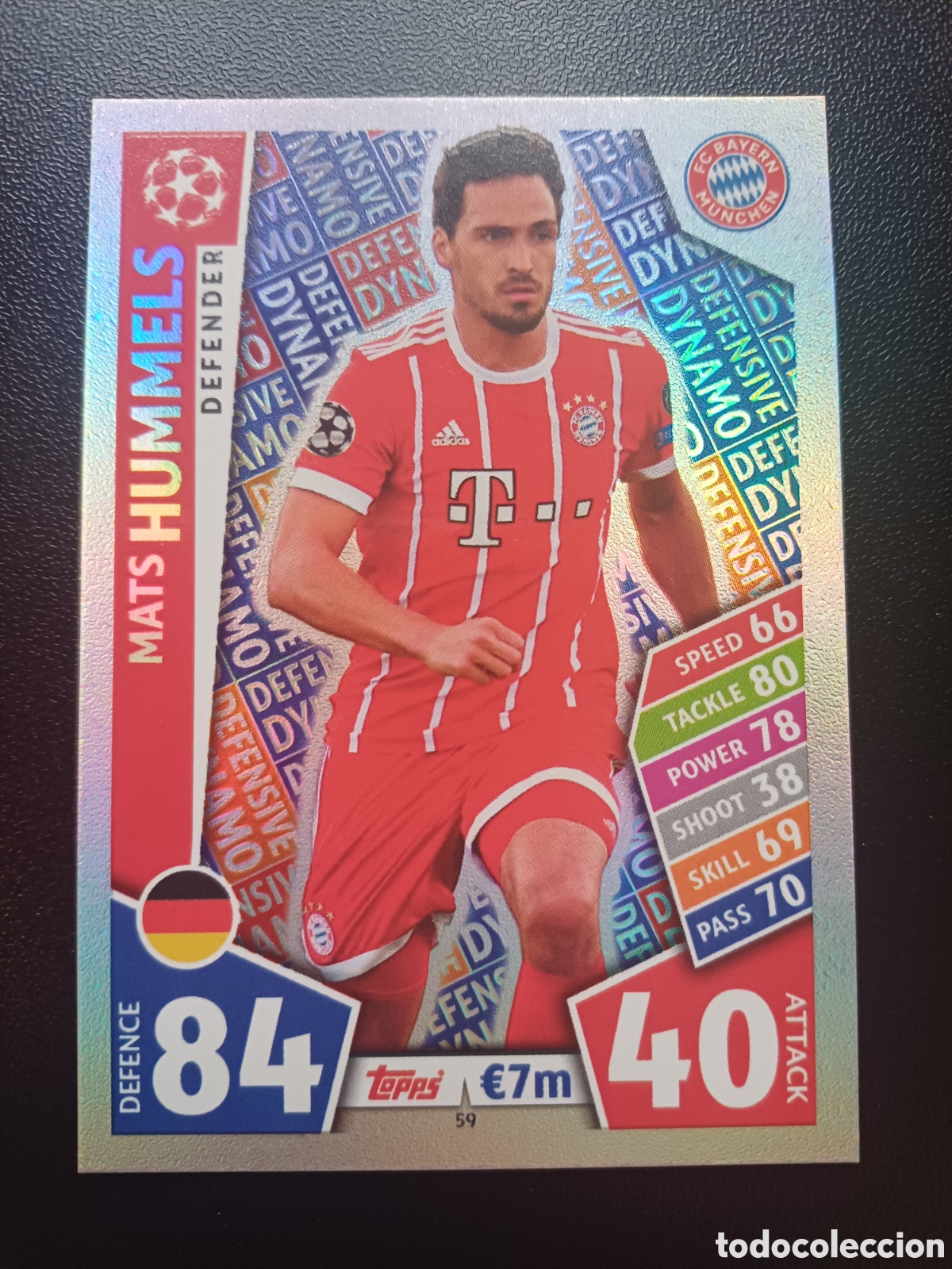 Trading Cards: #059 MATS HUMMELS DEFENDIVE DYNAMO FC BAYERN MUNCHEN TOPPS MATCH ATTAX 2017/18