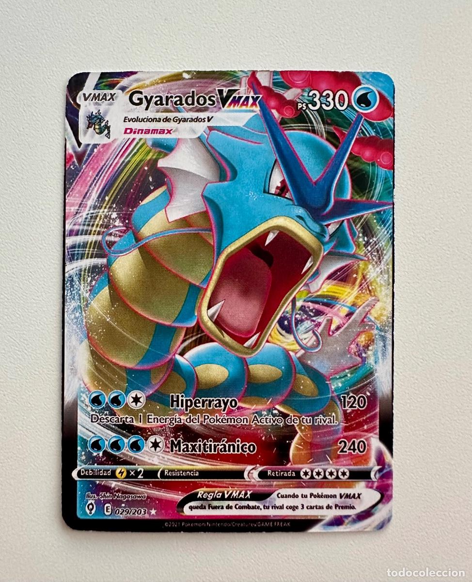 Trading Cards: Carta Pok&eacute;mon Gyarados VMAX 029/203 &ndash; Evolving Skies Dinamax Espa&ntilde;ol