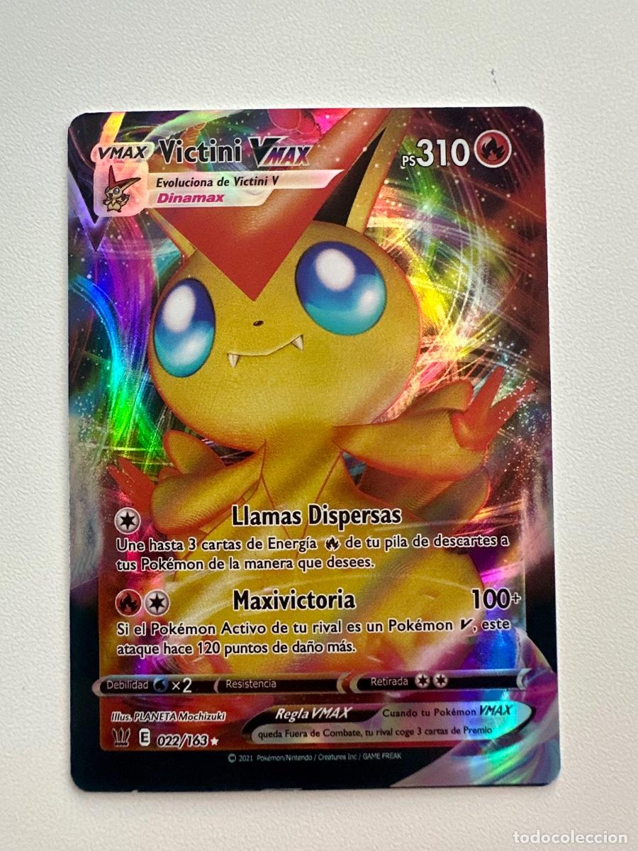 Trading Cards: Carta Pok&eacute;mon Victini VMAX 022/163 &mdash; Battle Styles Full Art Holo (Espa&ntilde;ol)