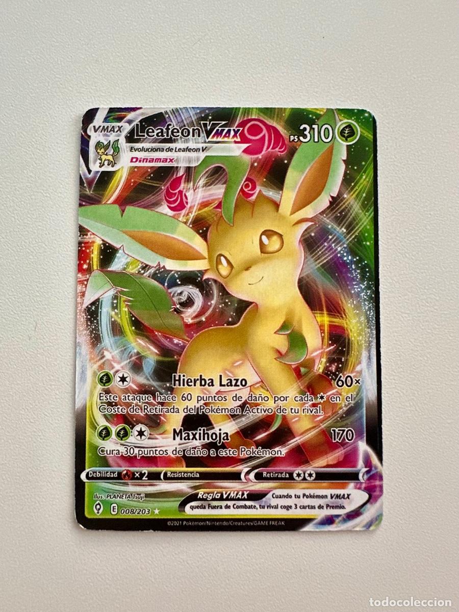 Trading Cards: Carta Pok&eacute;mon Leafeon VMAX 008/203 &mdash; Evolving Skies Full Art (Espa&ntilde;ol)