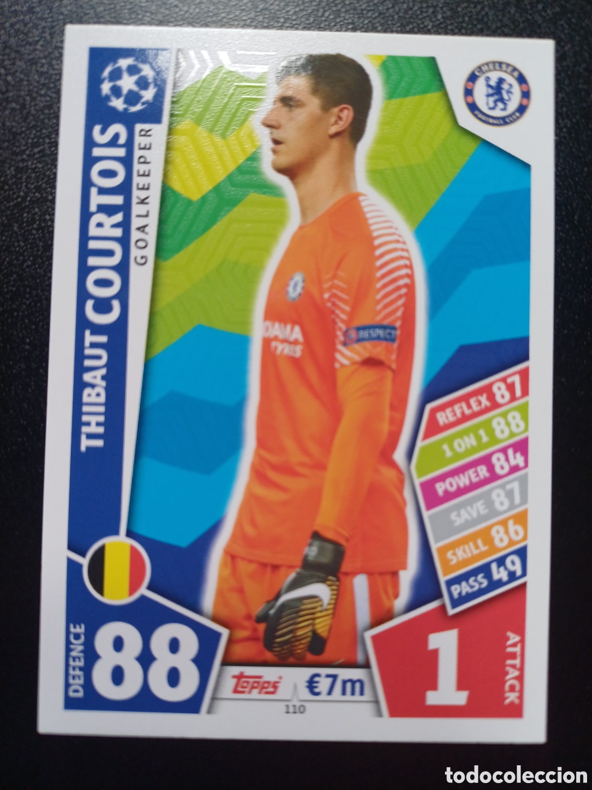 Trading Cards: #110 THIBAUT COURTOIS CHELSEA FC TOPPS MATCH ATTAX 2017/18