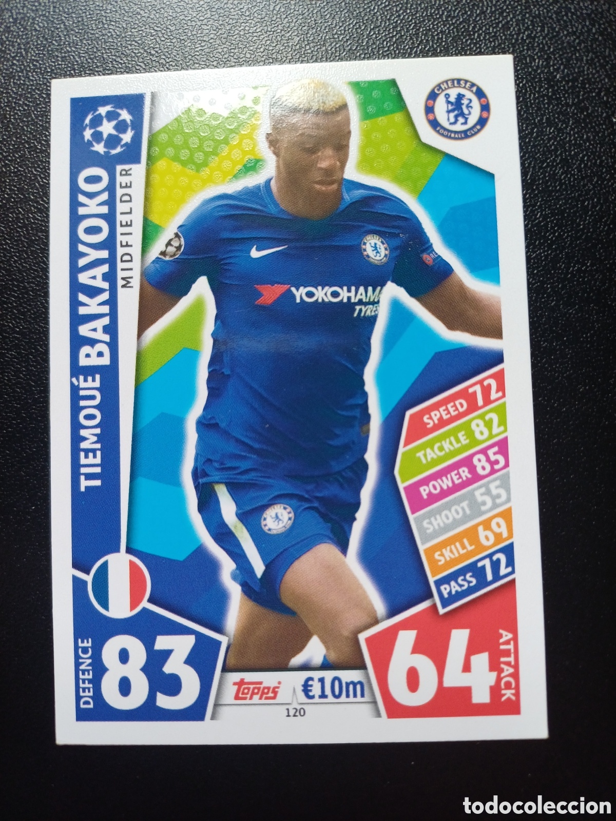 Cartes &agrave; &Eacute;changer: #120 TIEMOUE BAKAYOKO CHELSEA FC TOPPS MATCH ATTAX 2017/18