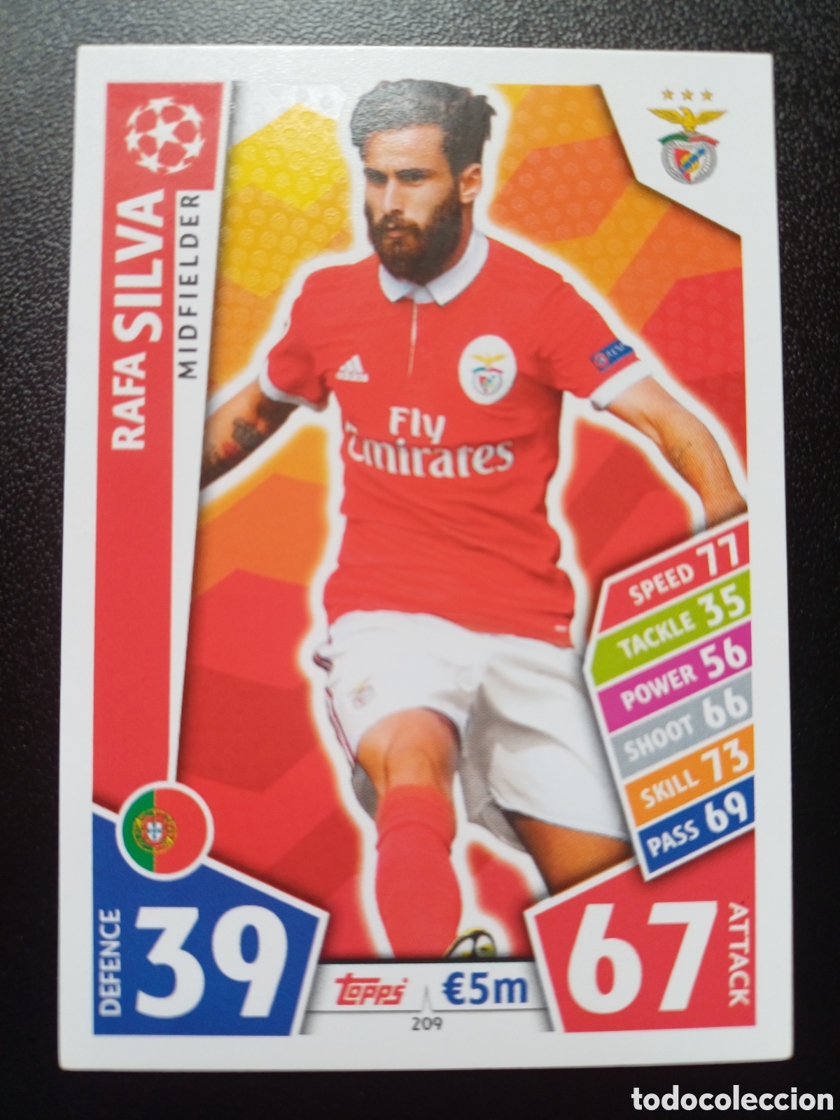 Cartes &agrave; &Eacute;changer: #209 RAFA SILVA SL BENFICA TOPPS MATCH ATTAX 2017/18