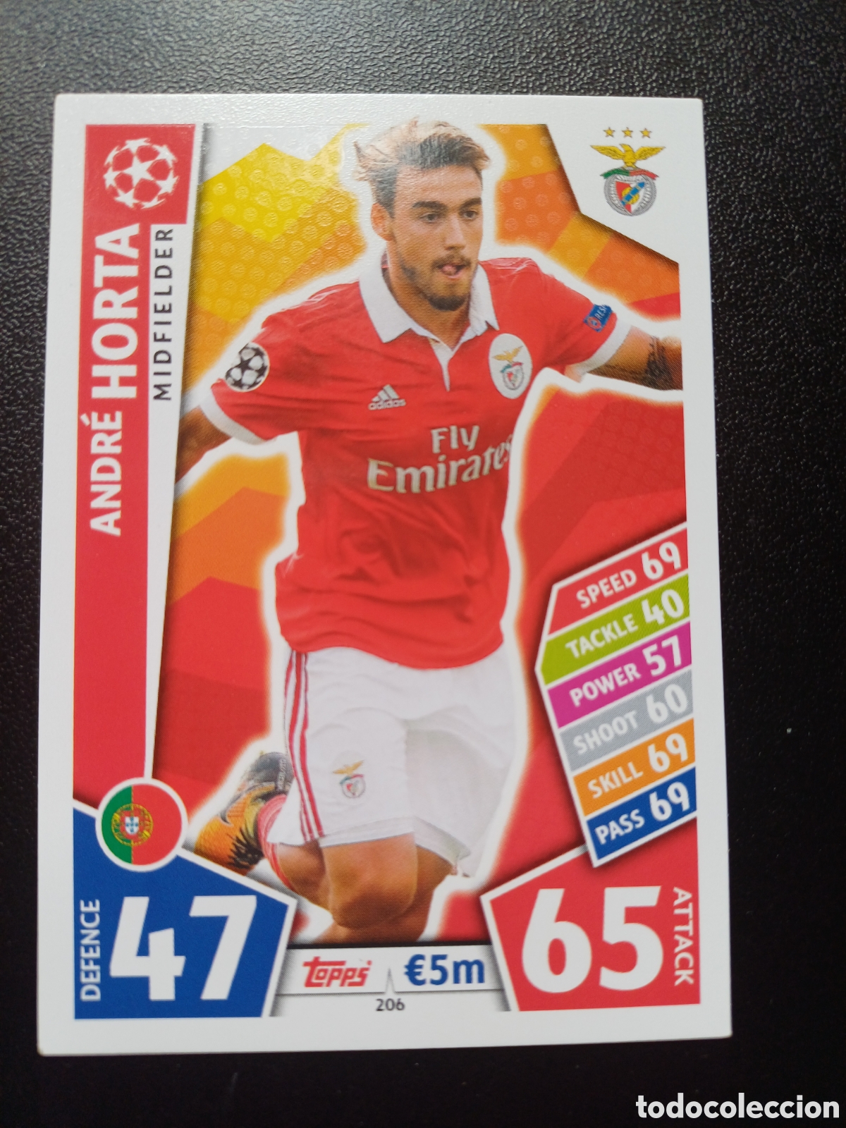 Cartes &agrave; &Eacute;changer: #206 ANDRE HORTA SL BENFICA TOPPS MATCH ATTAX 2017/18