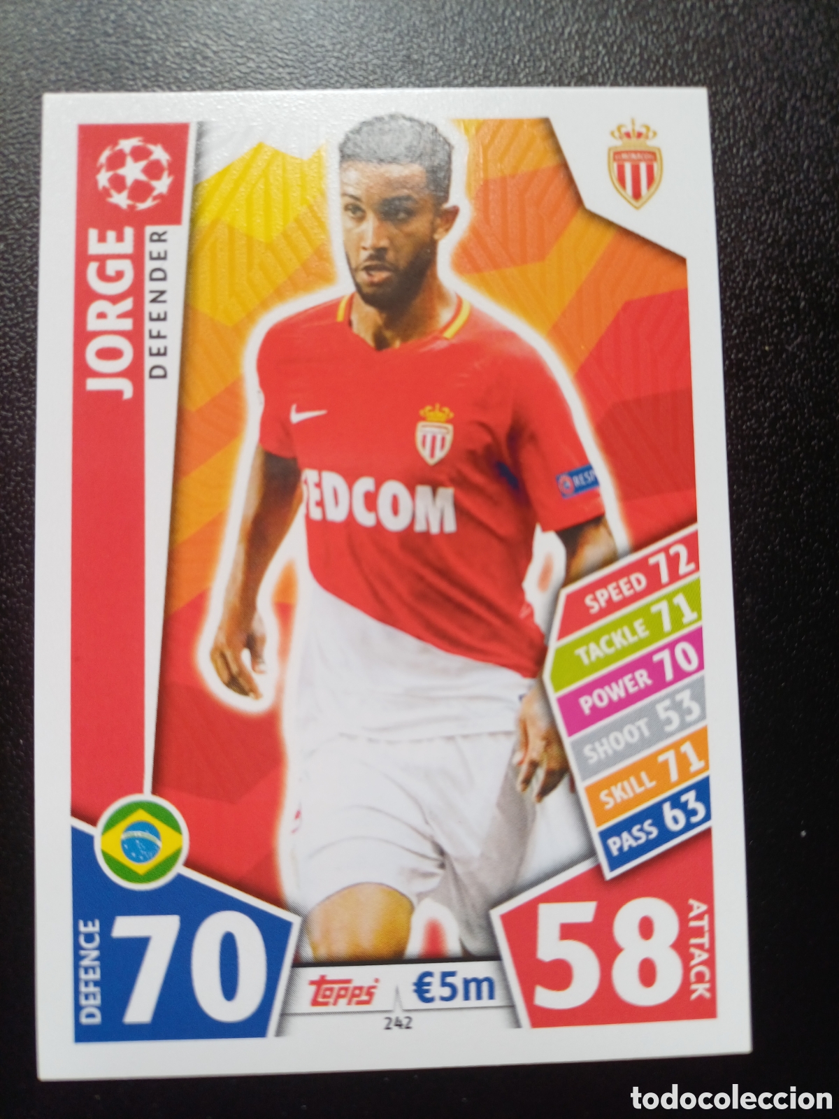 Figurine Collezionabili: #242 JORGE AS MONACO FC TOPPS MATCH ATTAX 2017/18