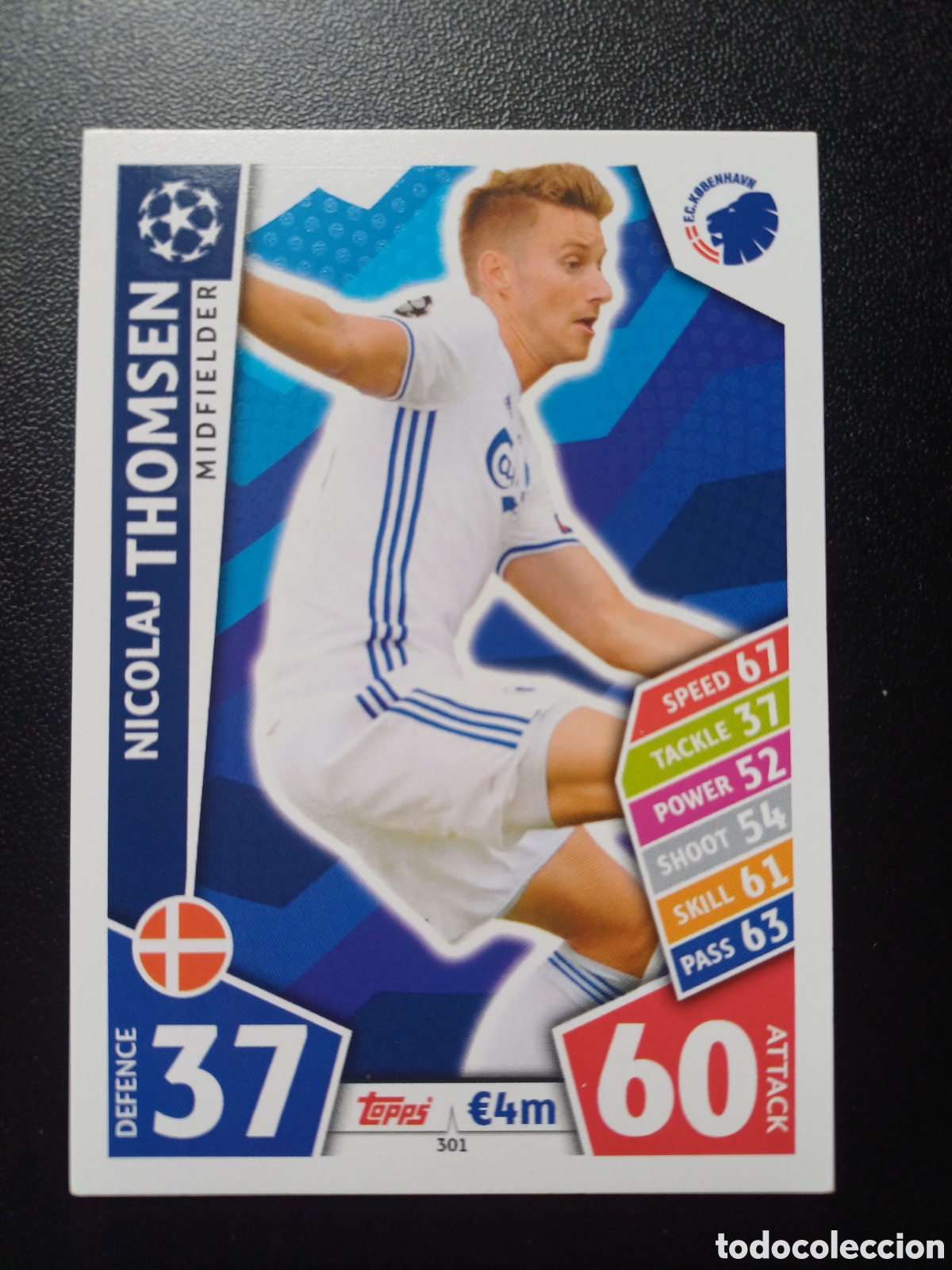 Trading Cards: #301 NICOLAJ THOMSEN FC KOBENHAVN TOPPS MATCH ATTAX 2017/18