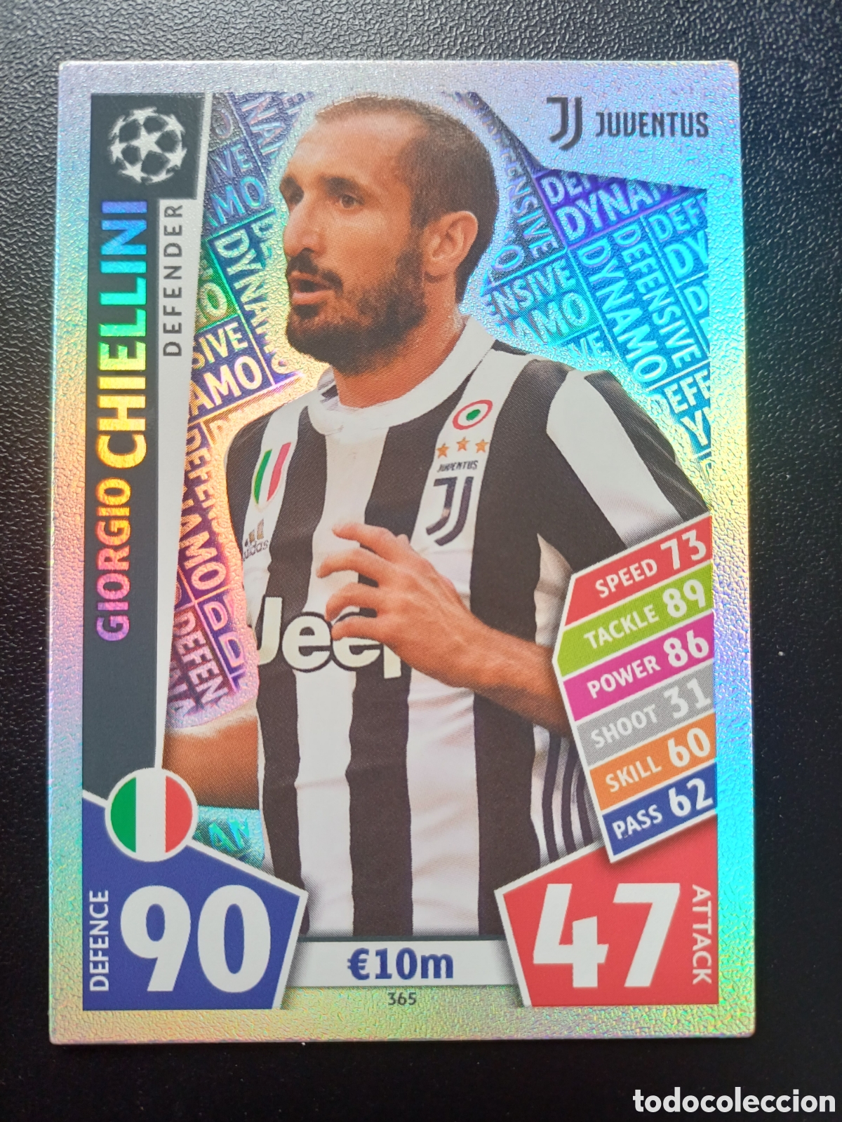 Cartes &agrave; &Eacute;changer: #365 GIORGIO CHIELLINI DEFENSIVE DYNAMO JUVENTUS TOPPS MATCH ATTAX 2017/18