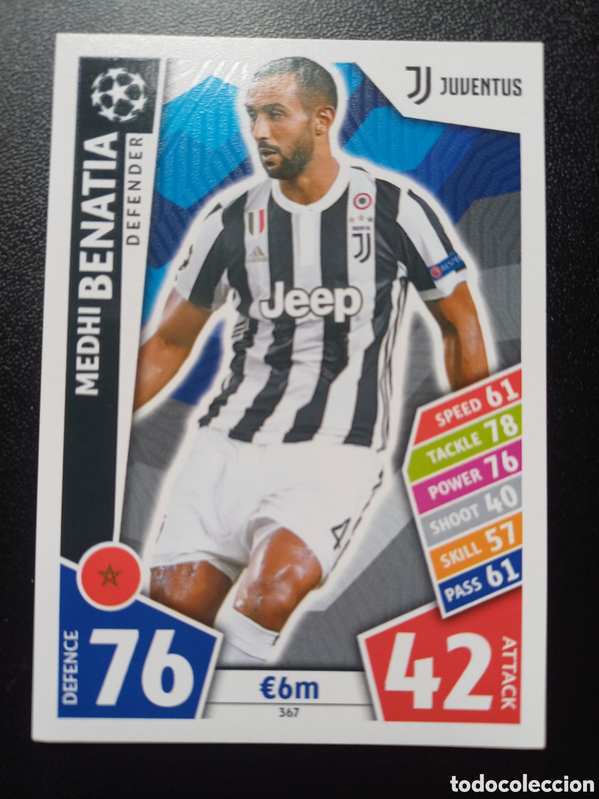 Cartes &agrave; &Eacute;changer: #367 MEDHI BENATIA JUVENTUS TOPPS MATCH ATTAX 2017/18