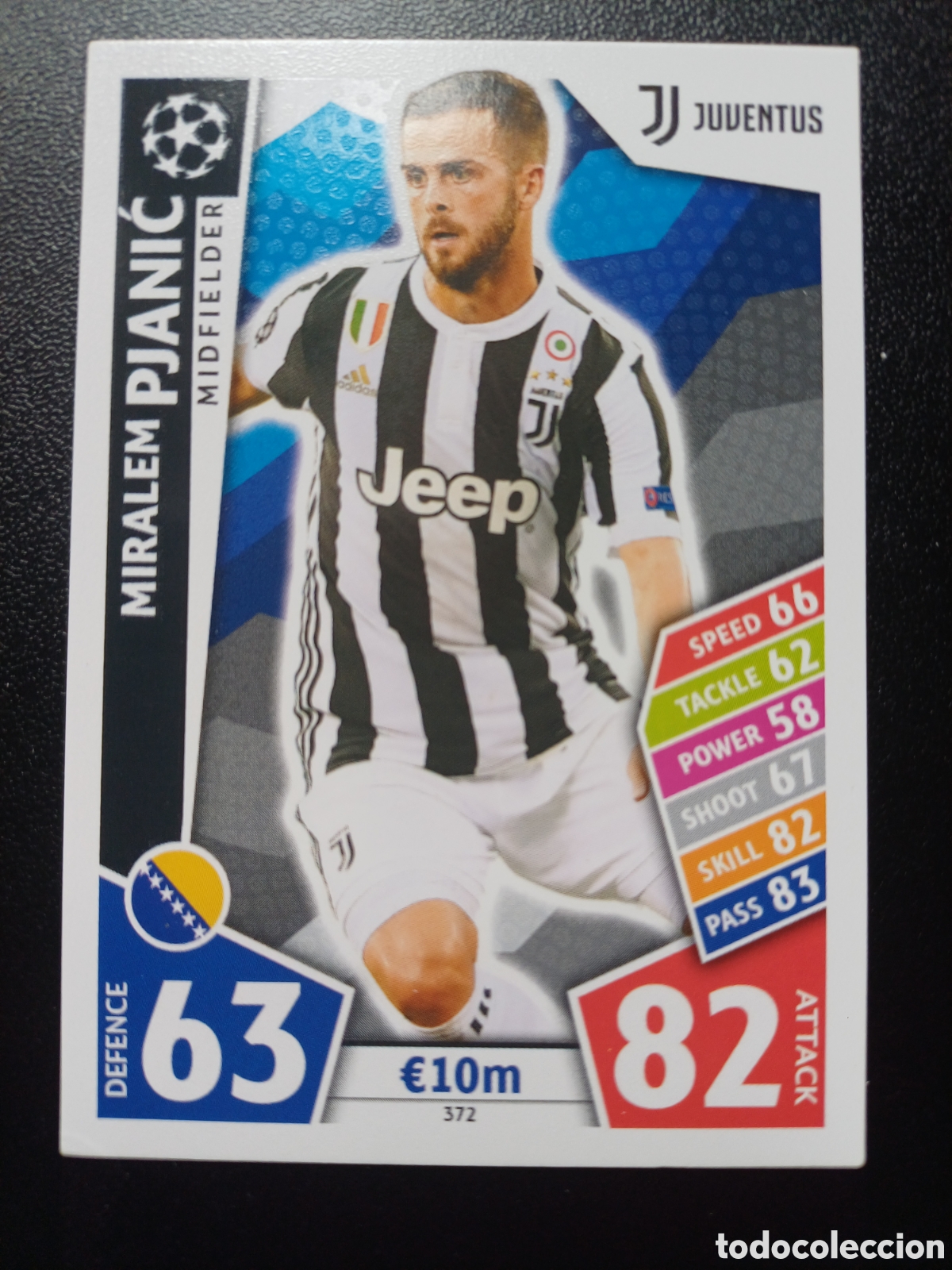 Cartes &agrave; &Eacute;changer: #372 MIRALEM PJANIC JUVENTUS TOPPS MATCH ATTAX 2017/18