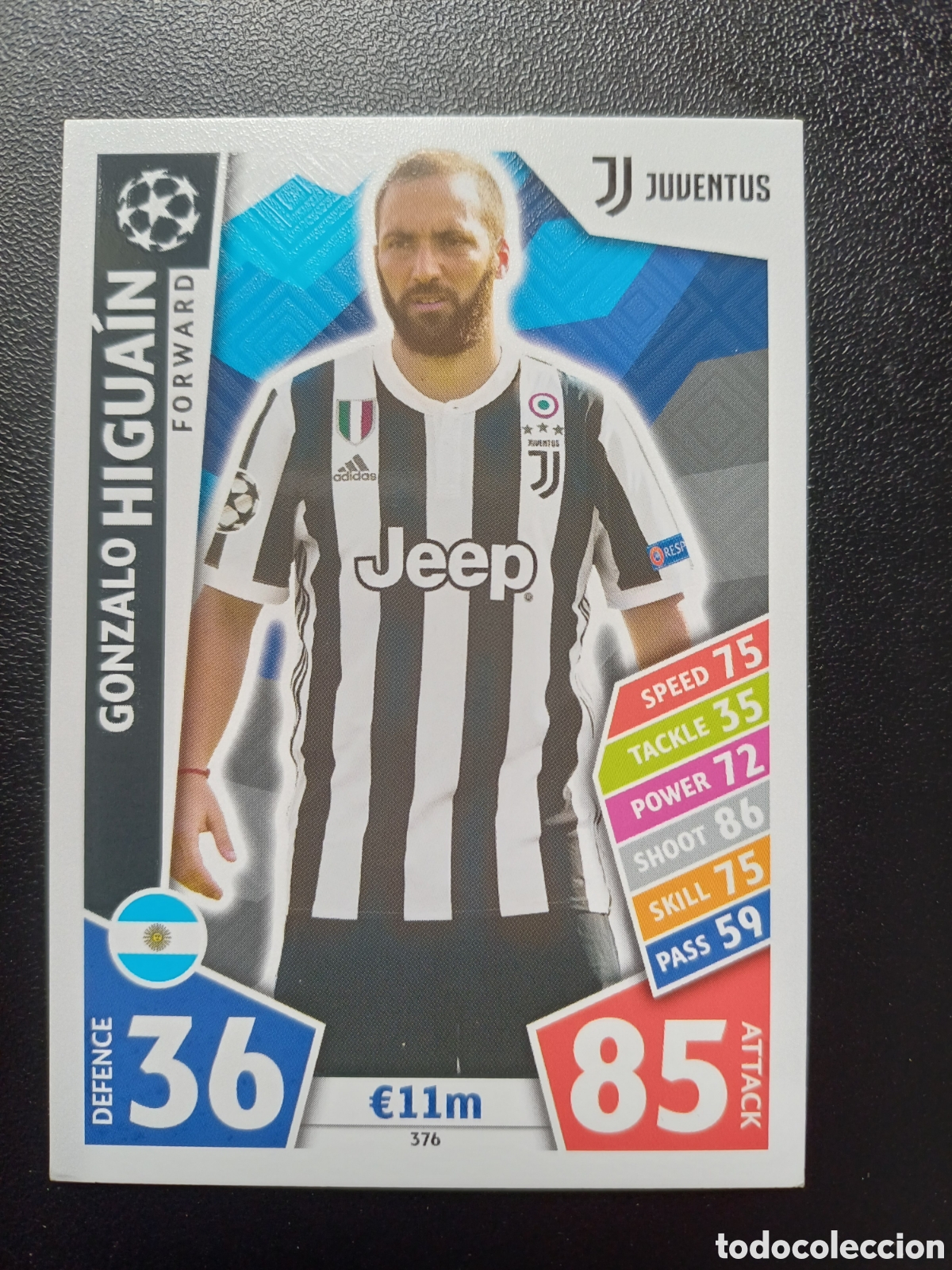 Cartes &agrave; &Eacute;changer: #376 GONZALO HIGUAIN JUVENTUS TOPPS MATCH ATTAX 2017/18