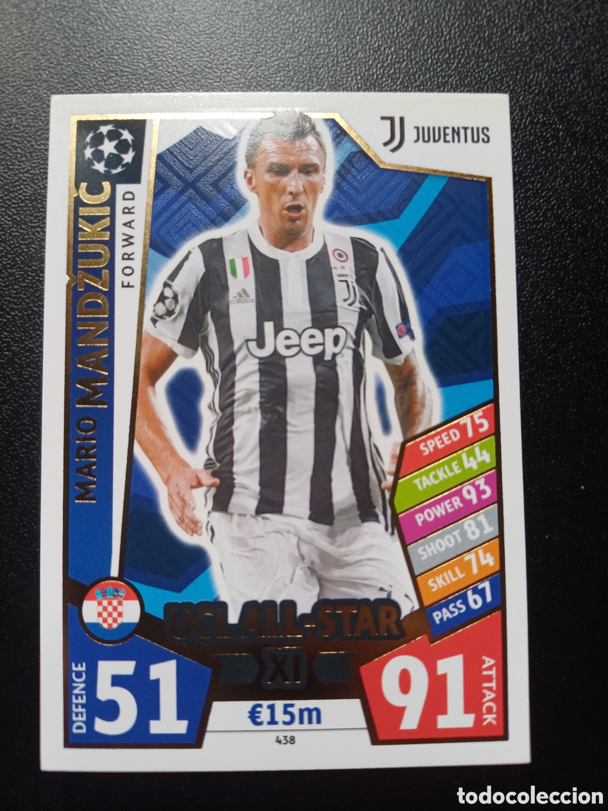 Trading Cards: #438 MARIO MANDZUKIC JUVENTUS UCL ALL-STAR XL MAN OF THE MATCH TOPPS MATCH ATTAX 2017/18
