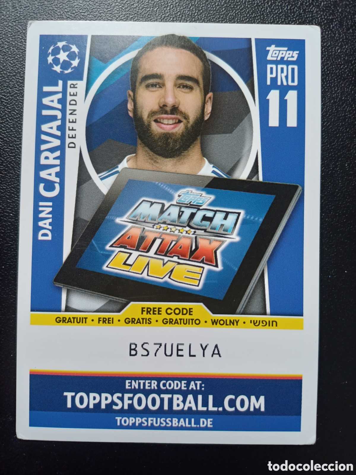 Trading Cards: DANI CARVAJAL REAL MADRID CF PRO 11 TOPPS MATCH ATTAX 2017/18