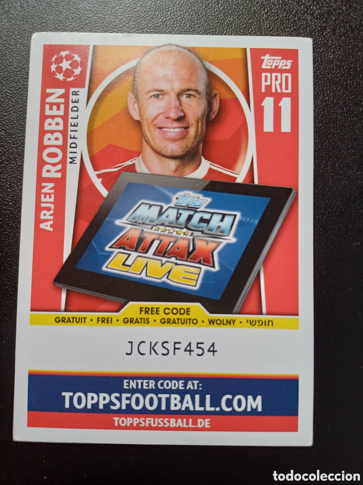 Trading Cards: ARJEN ROBBEN FC BAYERN MUNCHEN PRO 11 TOPPS MATCH ATTAX 2017/18