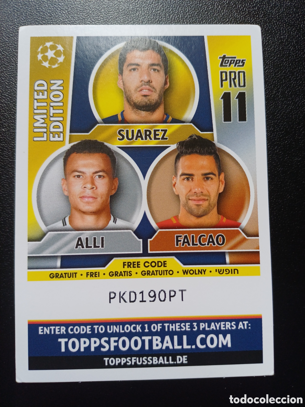 Trading Cards: SUAREZ ALLI FALCAO LIMITED EDITION PRO 11 TOPPS MATCH ATTAX 2017/18