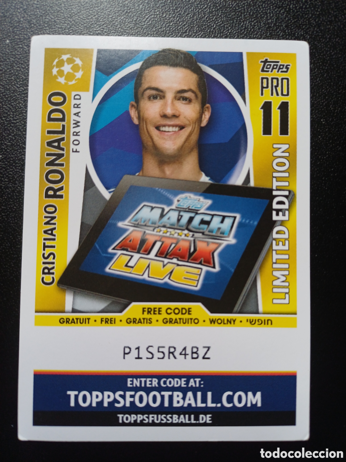 Trading Cards: CRISTIANO RONALDO REAL MADRID CF LIMITED EDITION PRO 11 TOPPS MATCH ATTAX 2017/18
