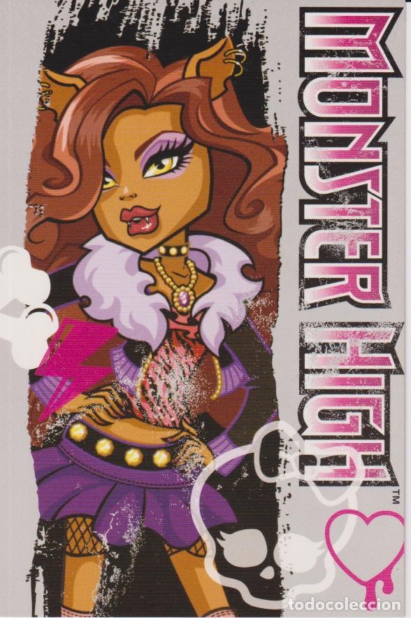 Trading Cards: POSTAL MONSTER HIGH &ndash; PERSONAJE: CLAWDEEN WOLF - PHOTOCARD N&ordm;09 &ndash; PANINI 2011 - MATTEL